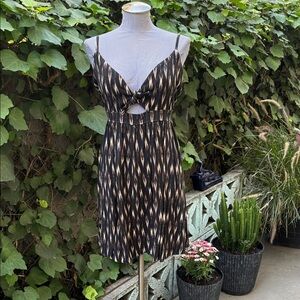 Banana Republic Spaghetti Strap Cutout Mini Dress in Black and Cream